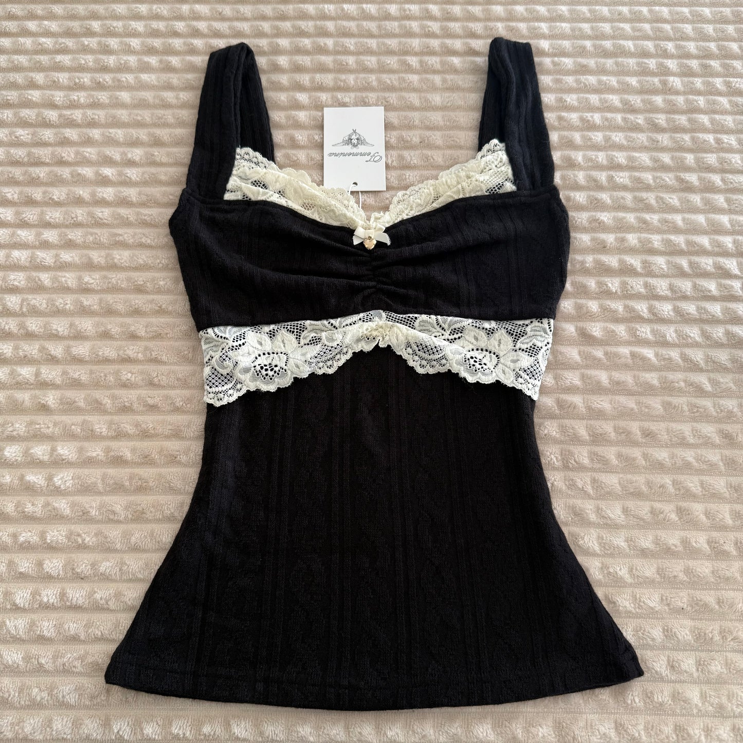 Black Charlotte Lacey Top