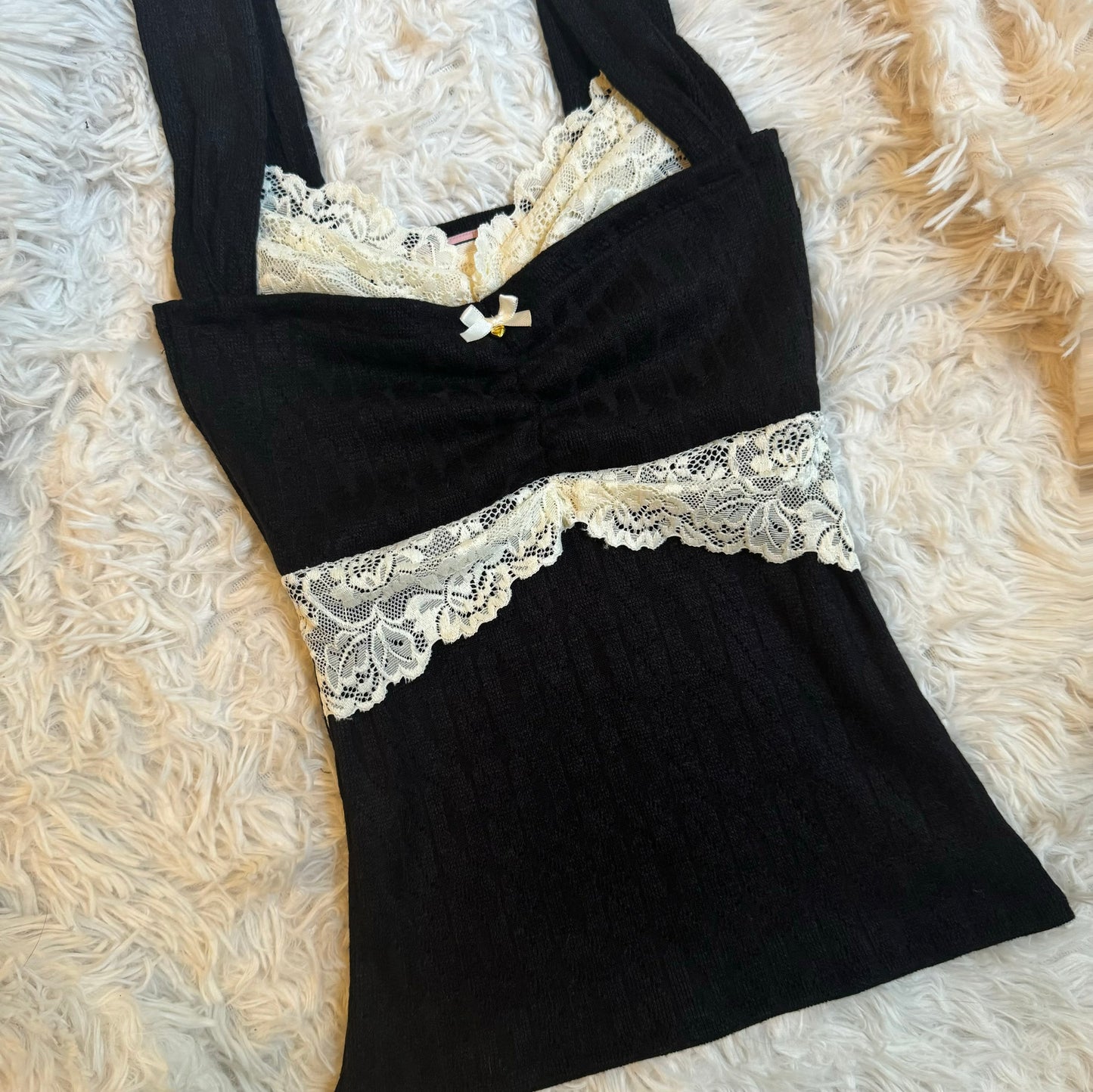 Black Charlotte Lacey Top