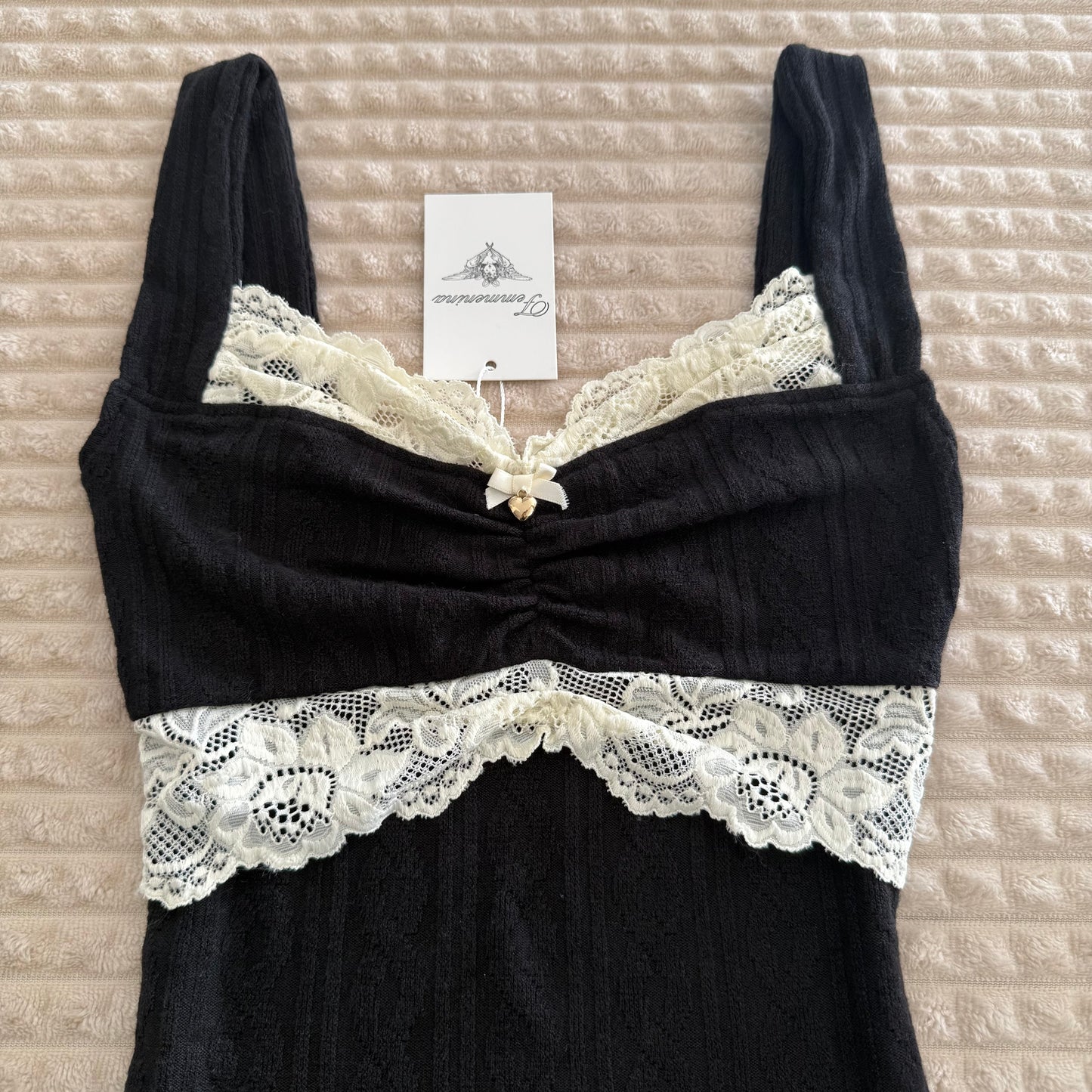 Black Charlotte Lacey Top