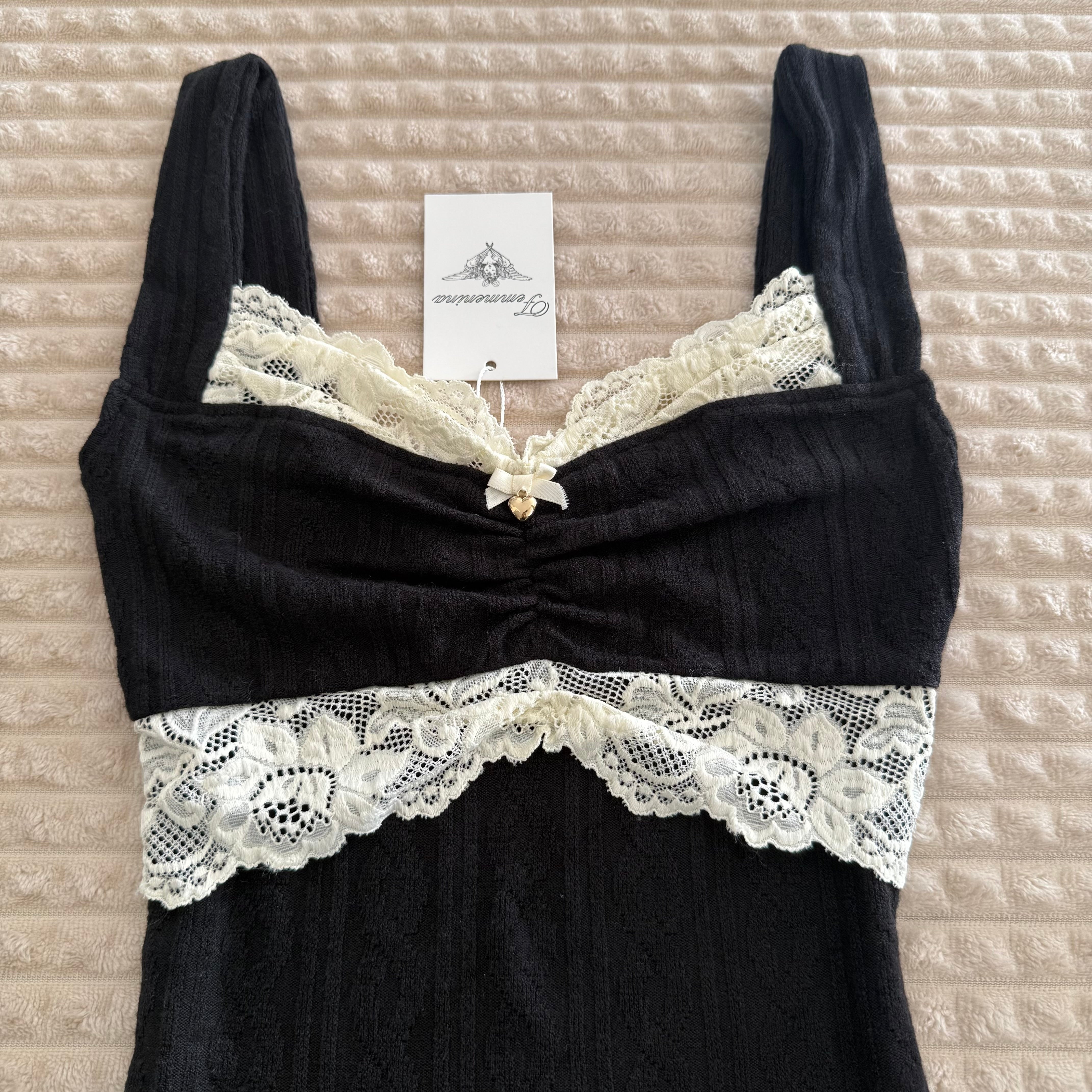 Black Charlotte Lacey Top