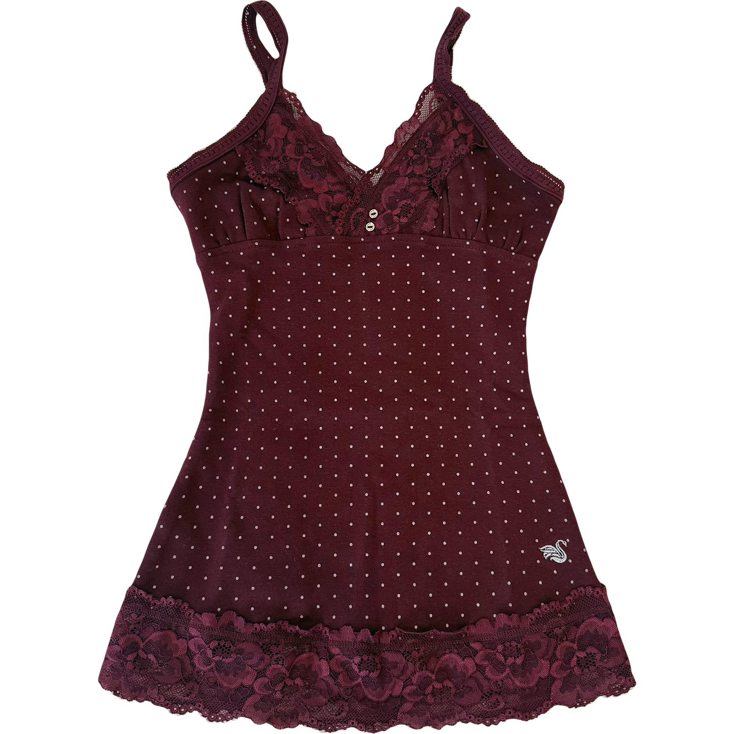 2000s Burgundy Lacey Cami Top