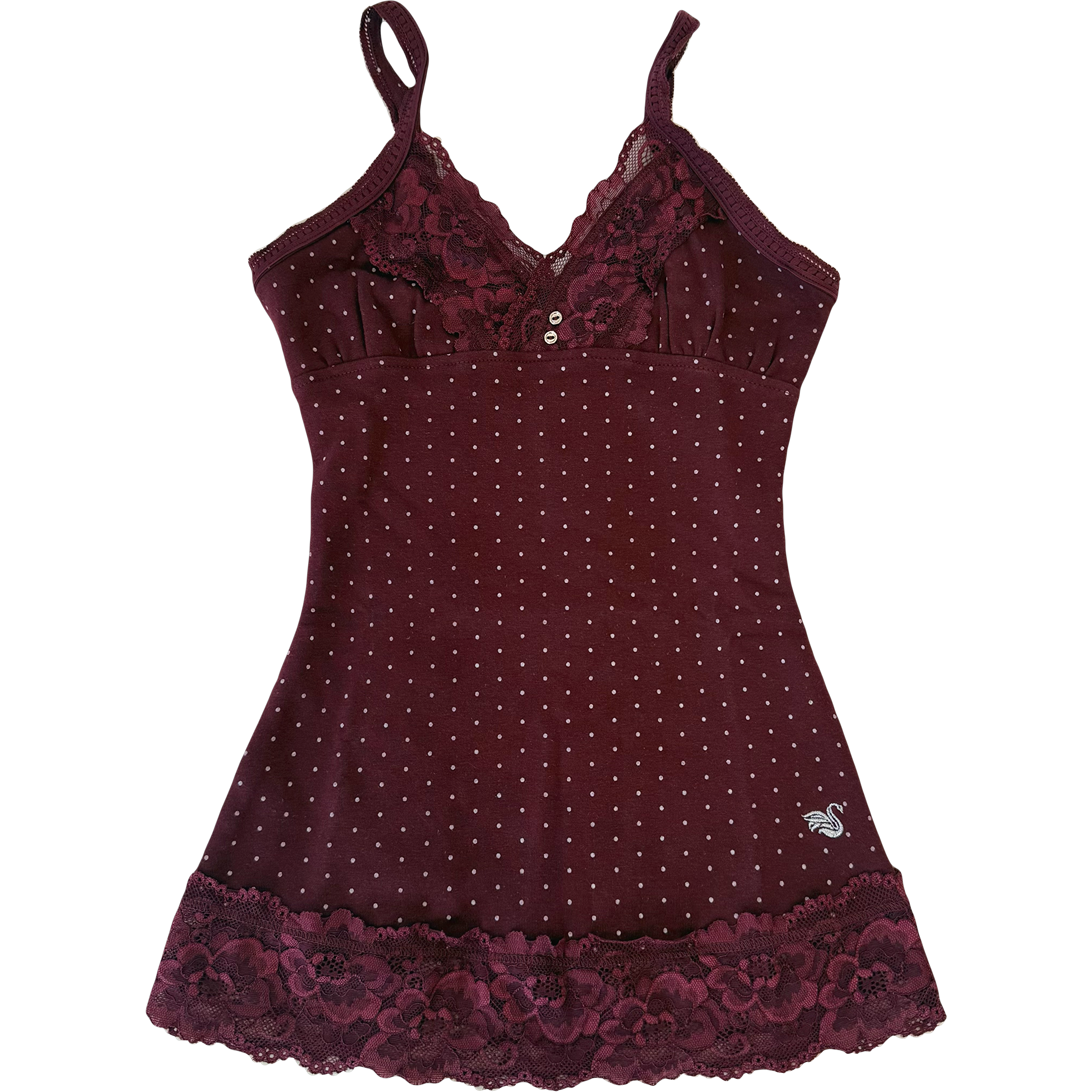 2000s Burgundy Lacey Cami Top