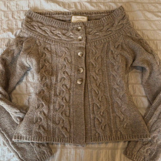 Brown Off The Shoulder Sweater