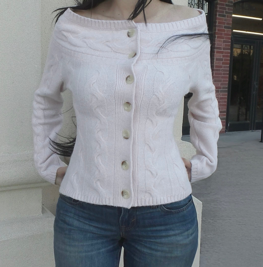 Light Pink Off The Shoulder Sweater