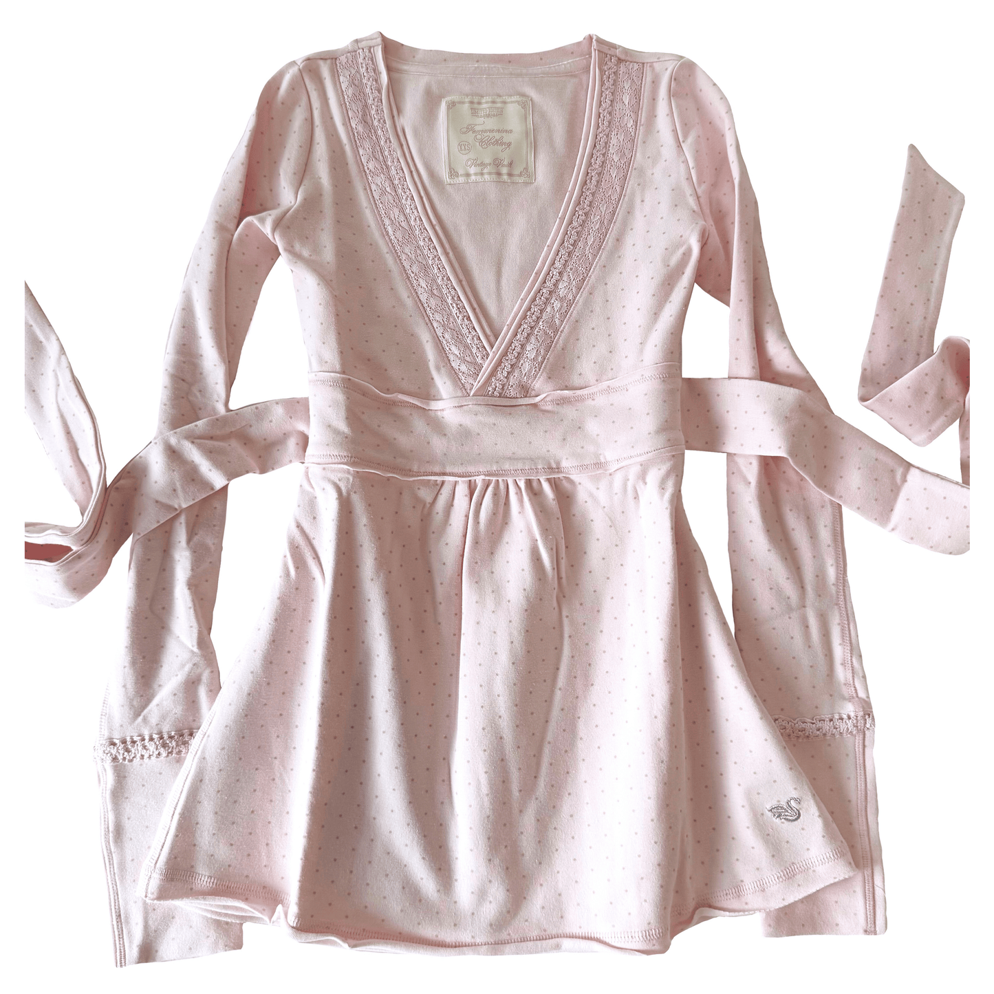 Polkadot Light Pink Badydoll Top - Archive Collection