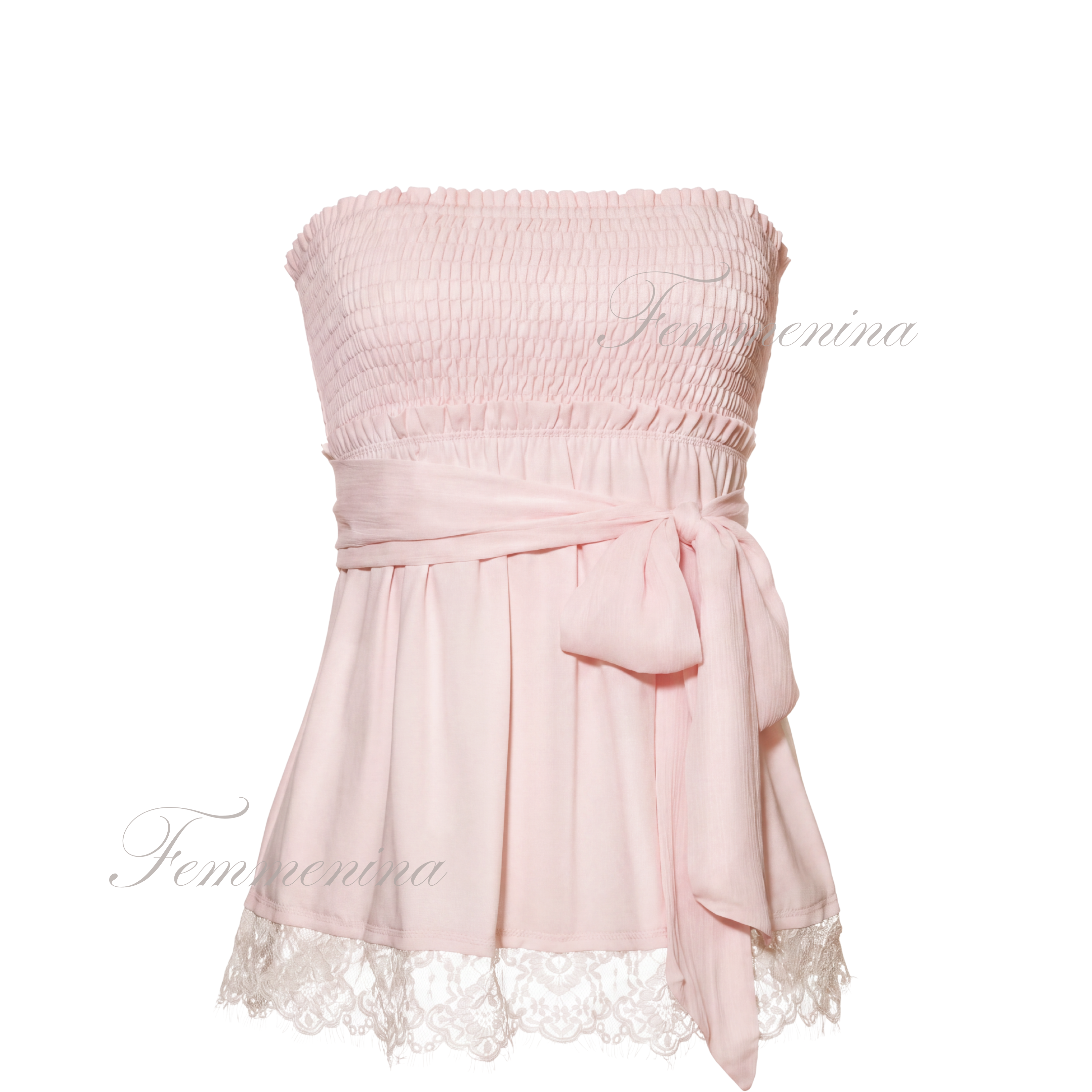 Rose tea lace tube top