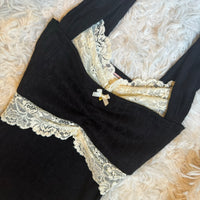 Black Charlotte Lacey Top