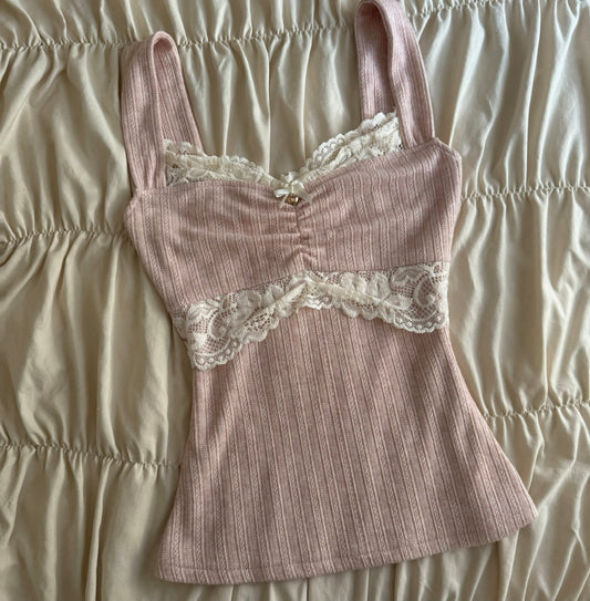 Baby Pink Charlotte Lacey Top