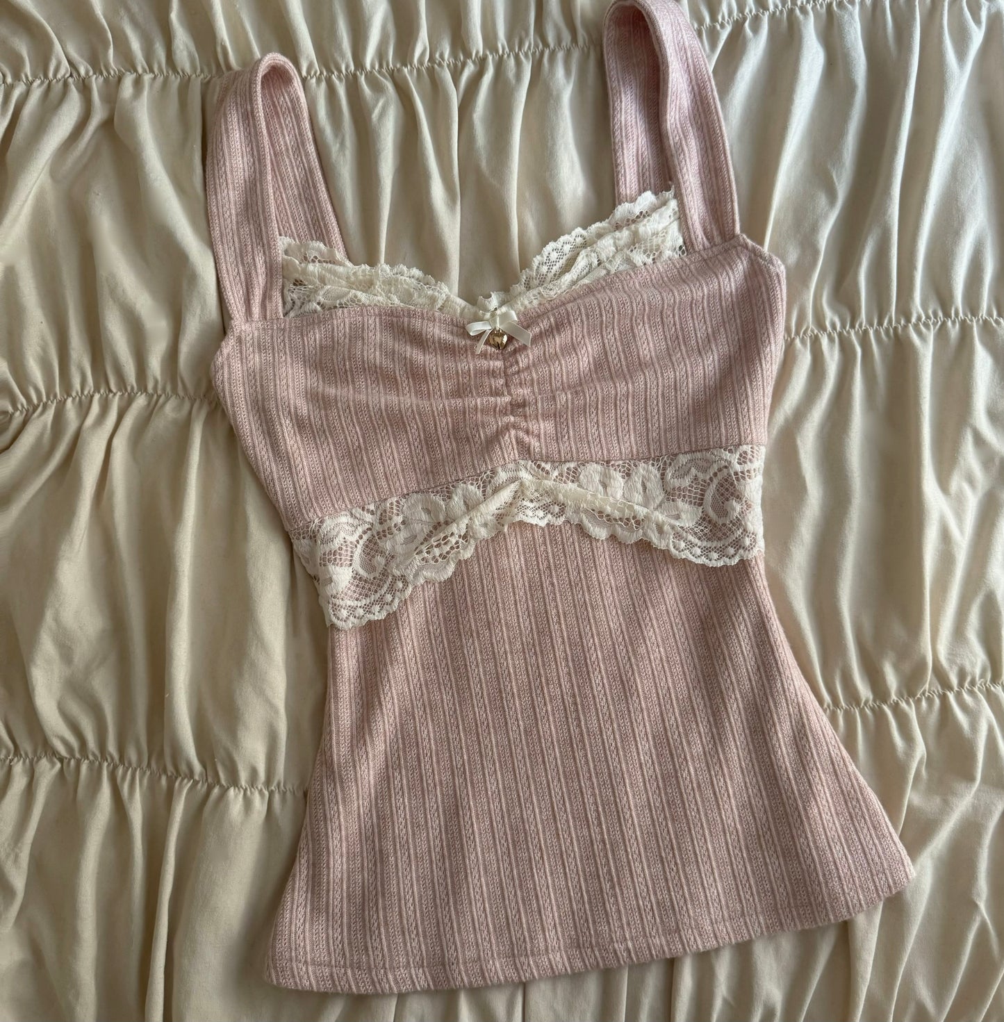 Baby Pink Charlotte Lacey Top