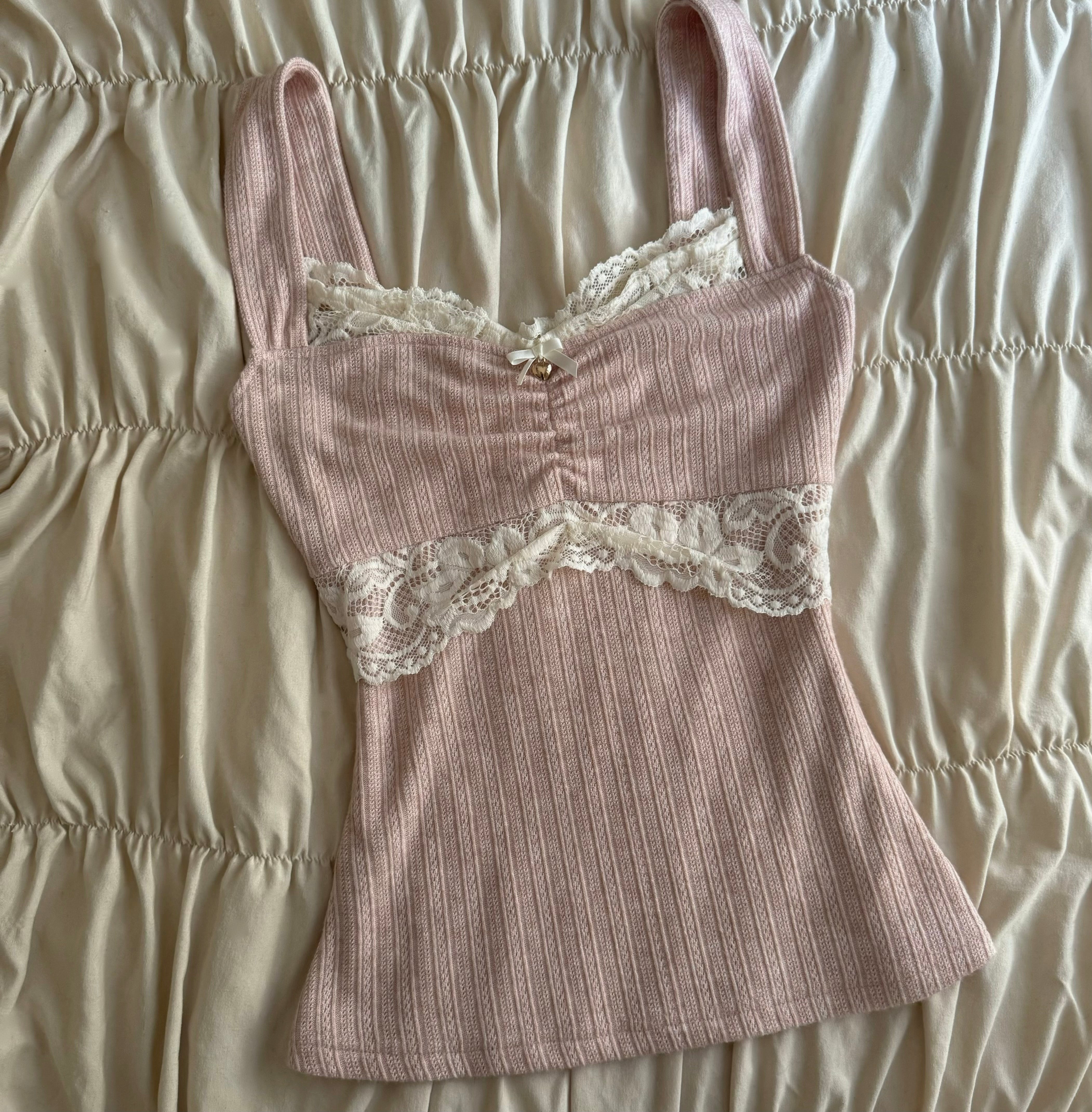 Baby Pink Charlotte Lacey Top