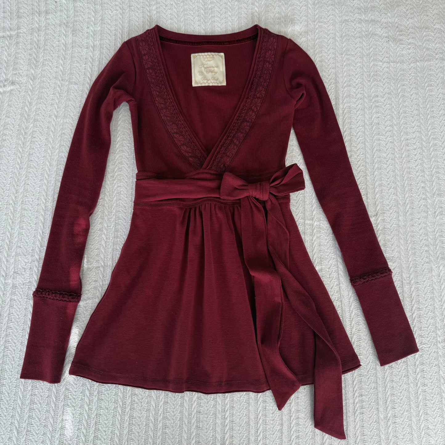Plain Burgundy Badydoll Top - Archive Collection pre-order