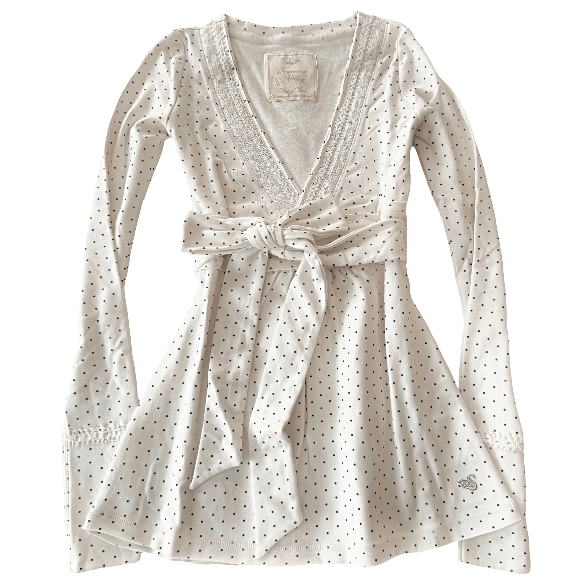 shona joy hayes wrap mini dress Polkadot Ivory Badydoll Top