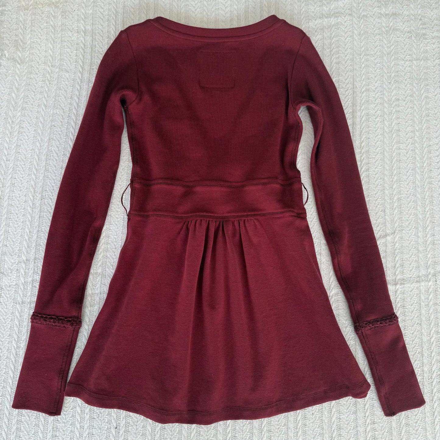Plain Burgundy Badydoll Top - Archive Collection pre-order