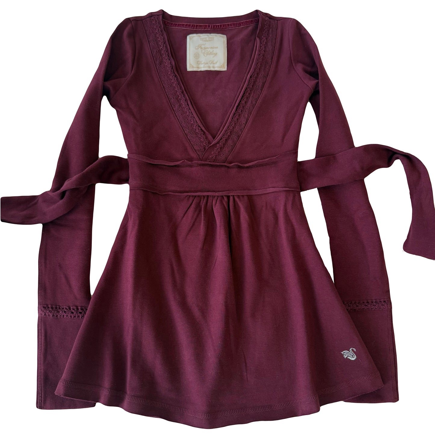 Plain Burgundy Badydoll Top - Archive Collection