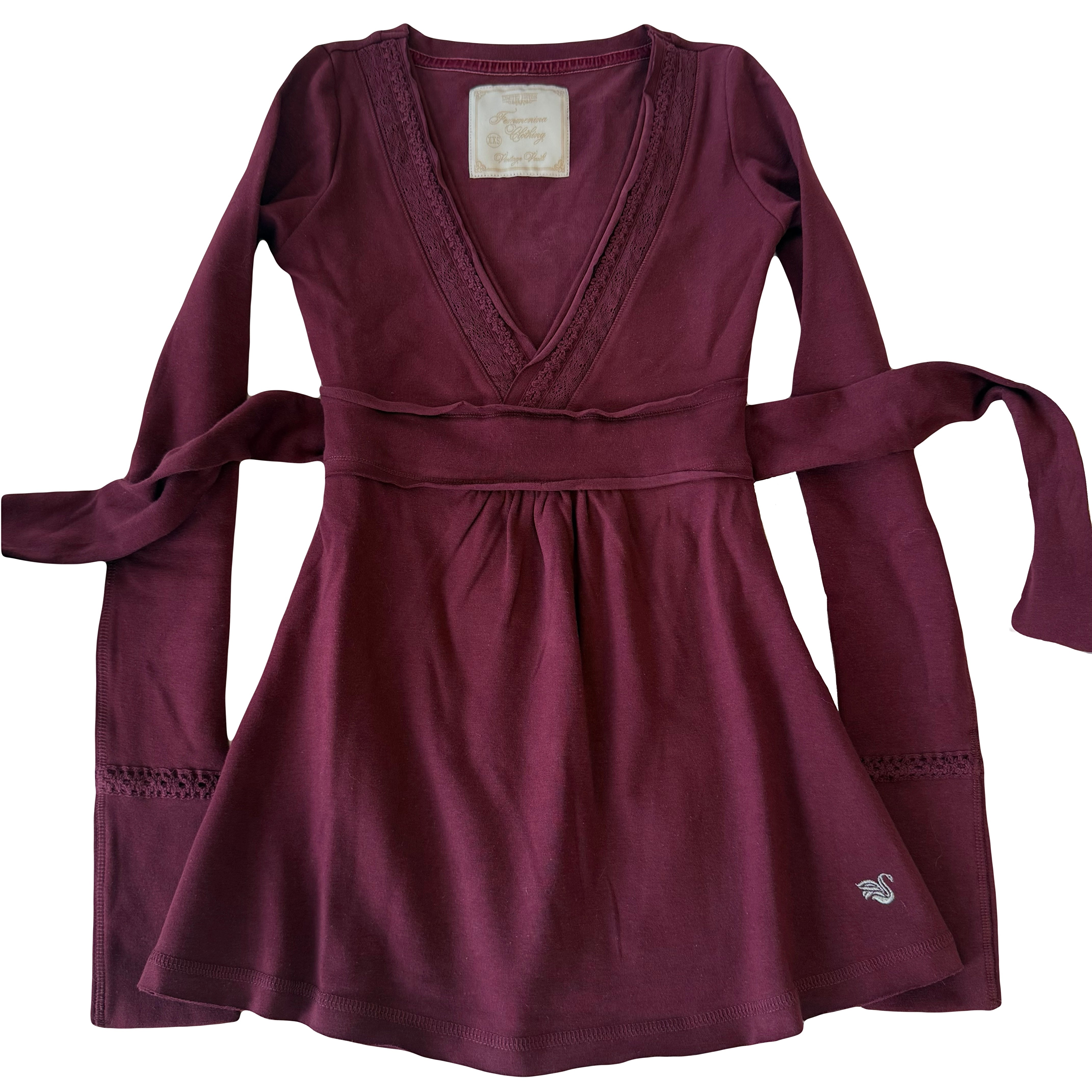 Plain Burgundy Badydoll Top - Archive Collection