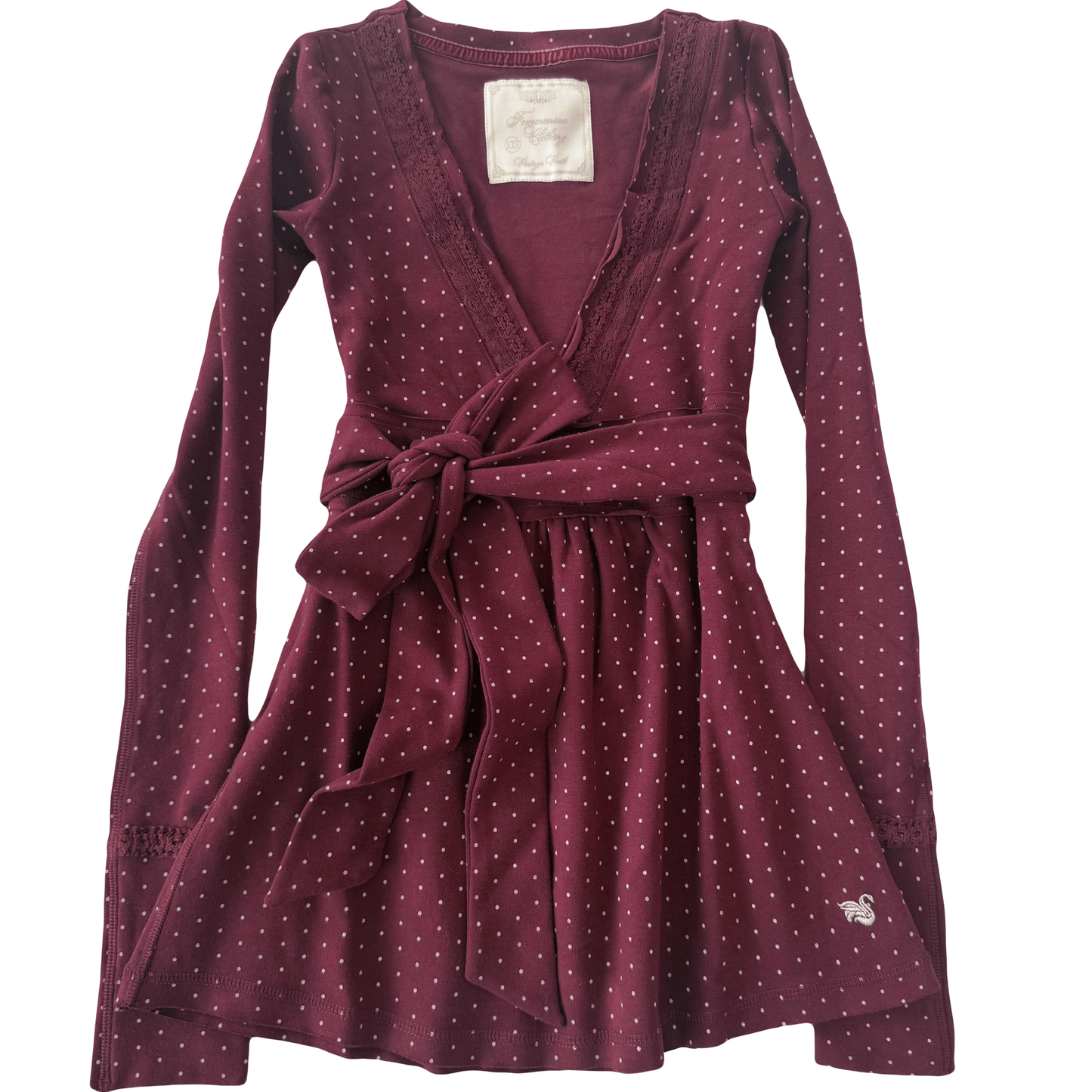 Polkadot Burgundy Badydoll Top - Archive Collection