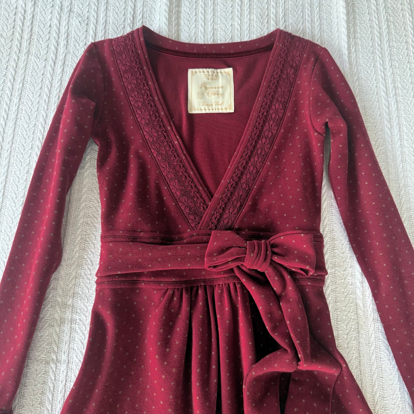 Polkadot Burgundy Badydoll Top - Archive Collection pre-order