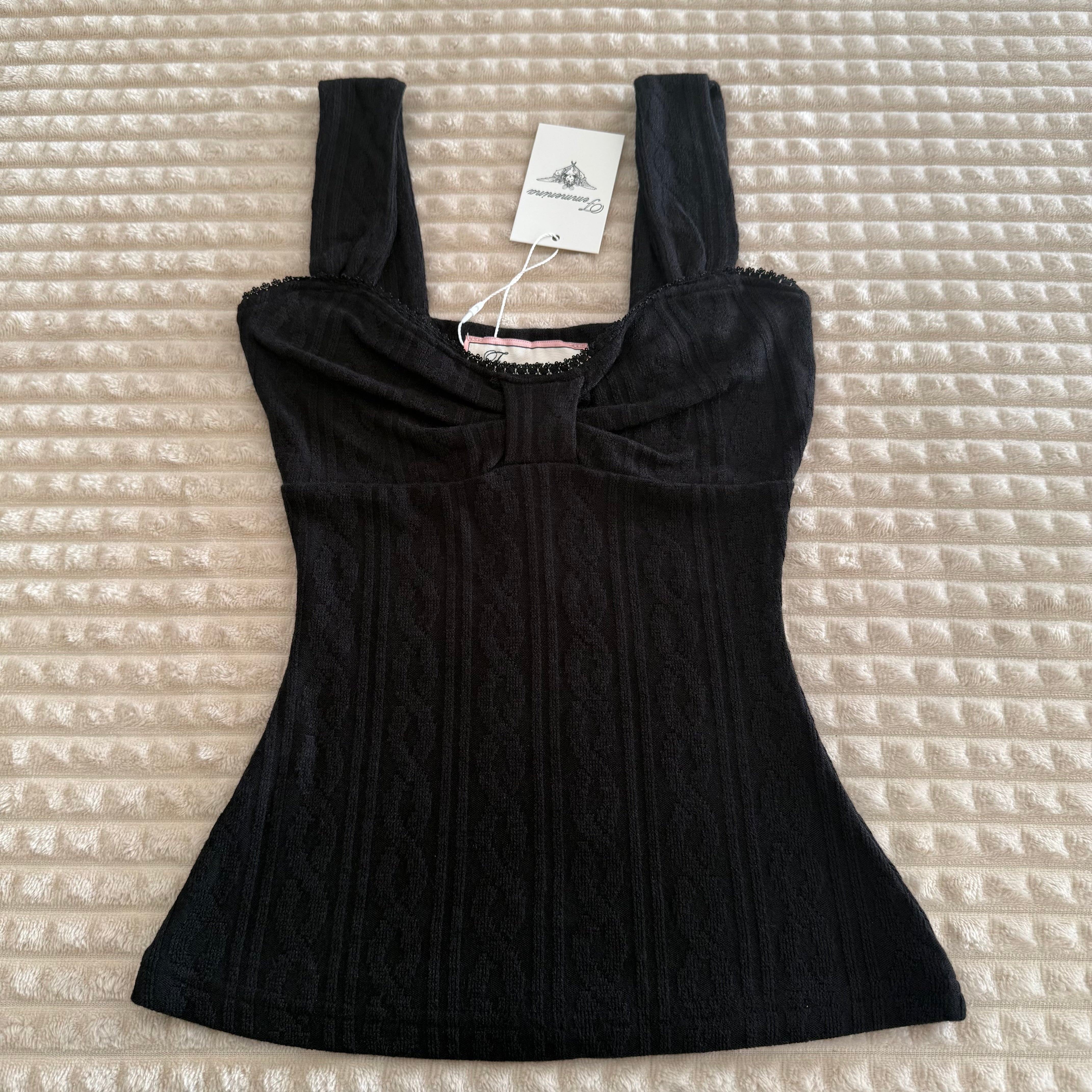 Black Amour Bow Top