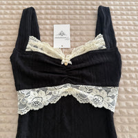 Black Charlotte Lacey Top