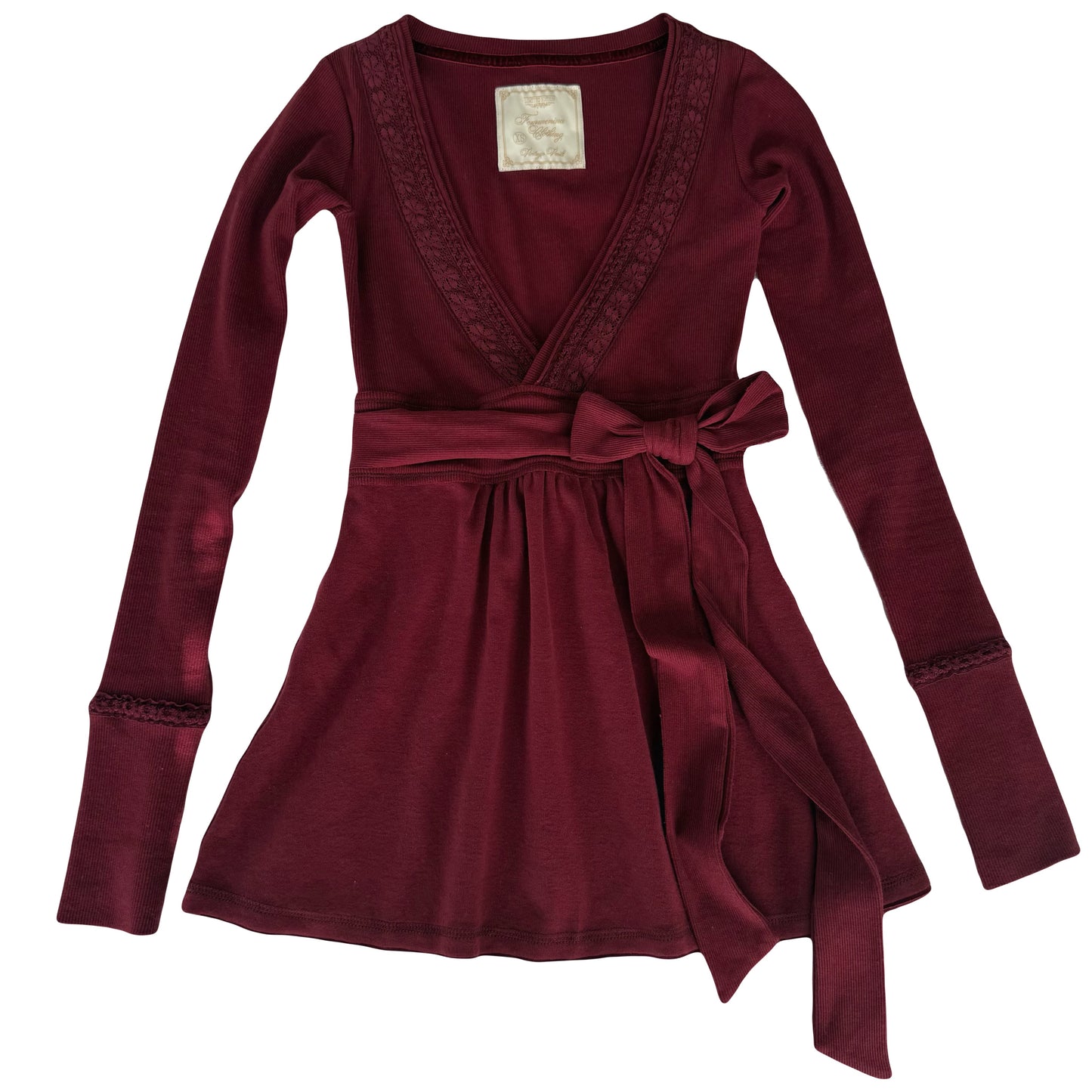 Plain Burgundy Badydoll Top - Archive Collection pre-order