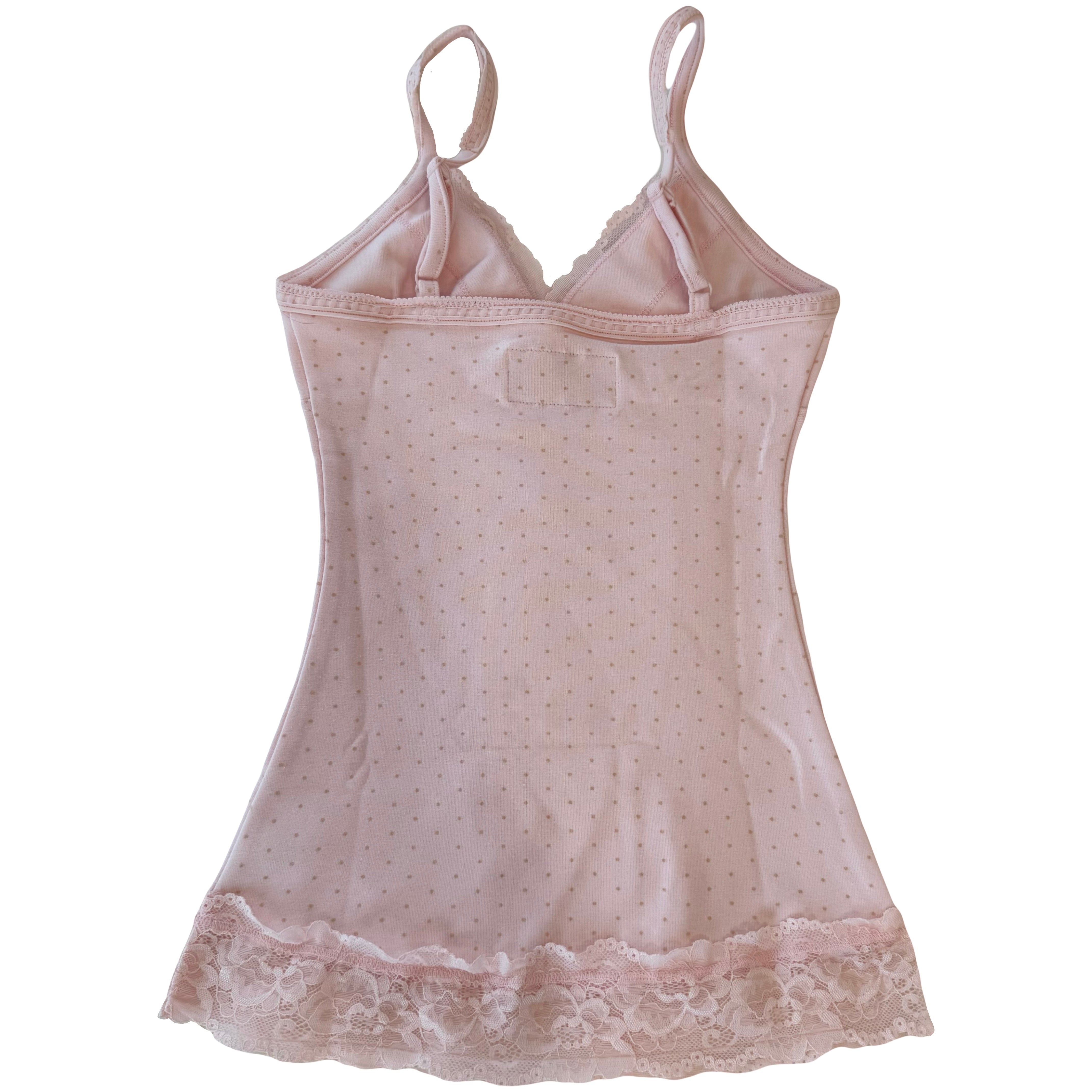 Pink Lacey polkadot cami