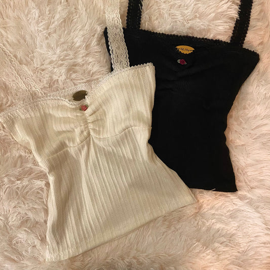 French Pointelle & Noire Top Combo